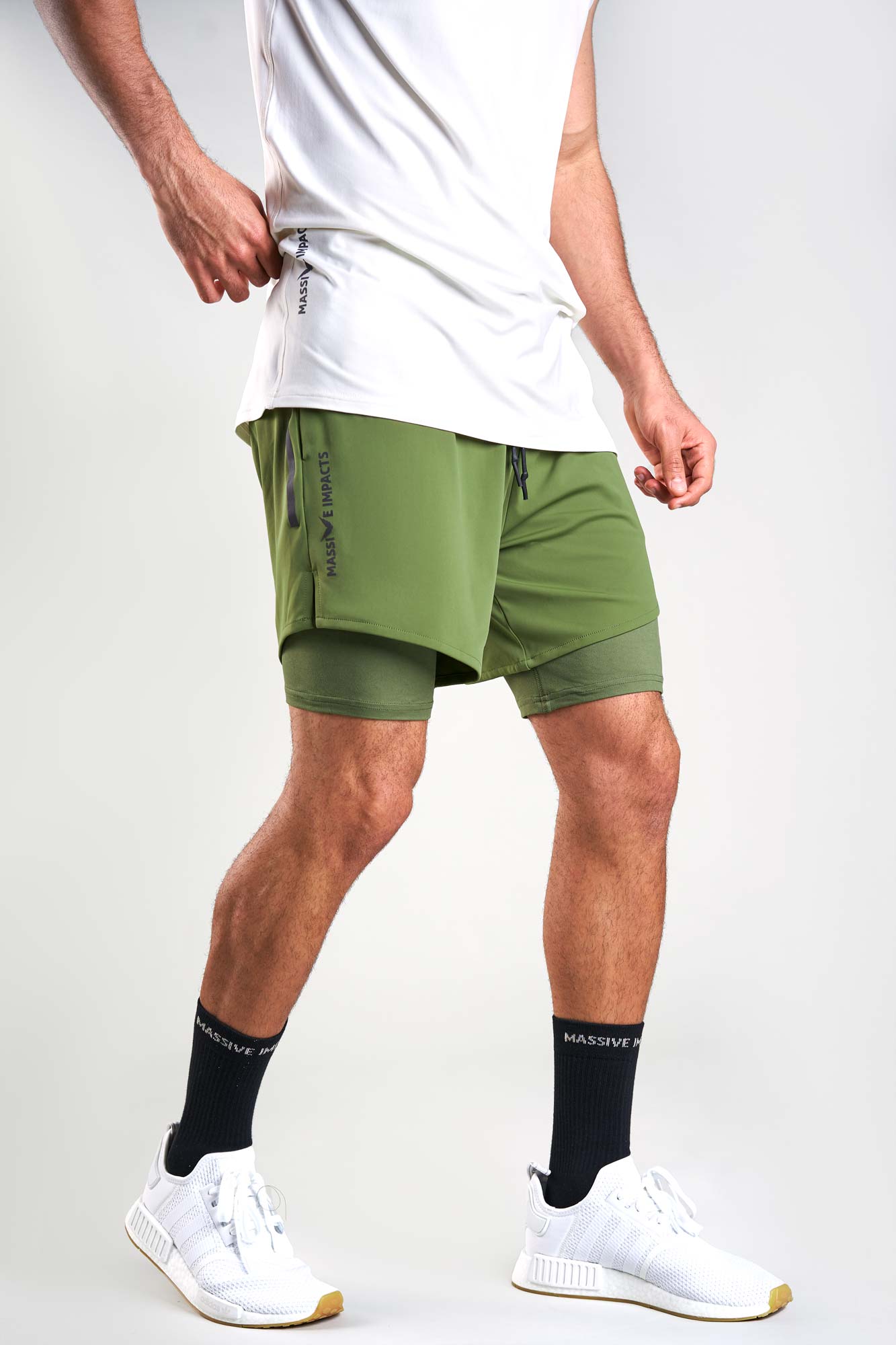 J011MI Recycled Nylon 2in1 Sporty Shorts