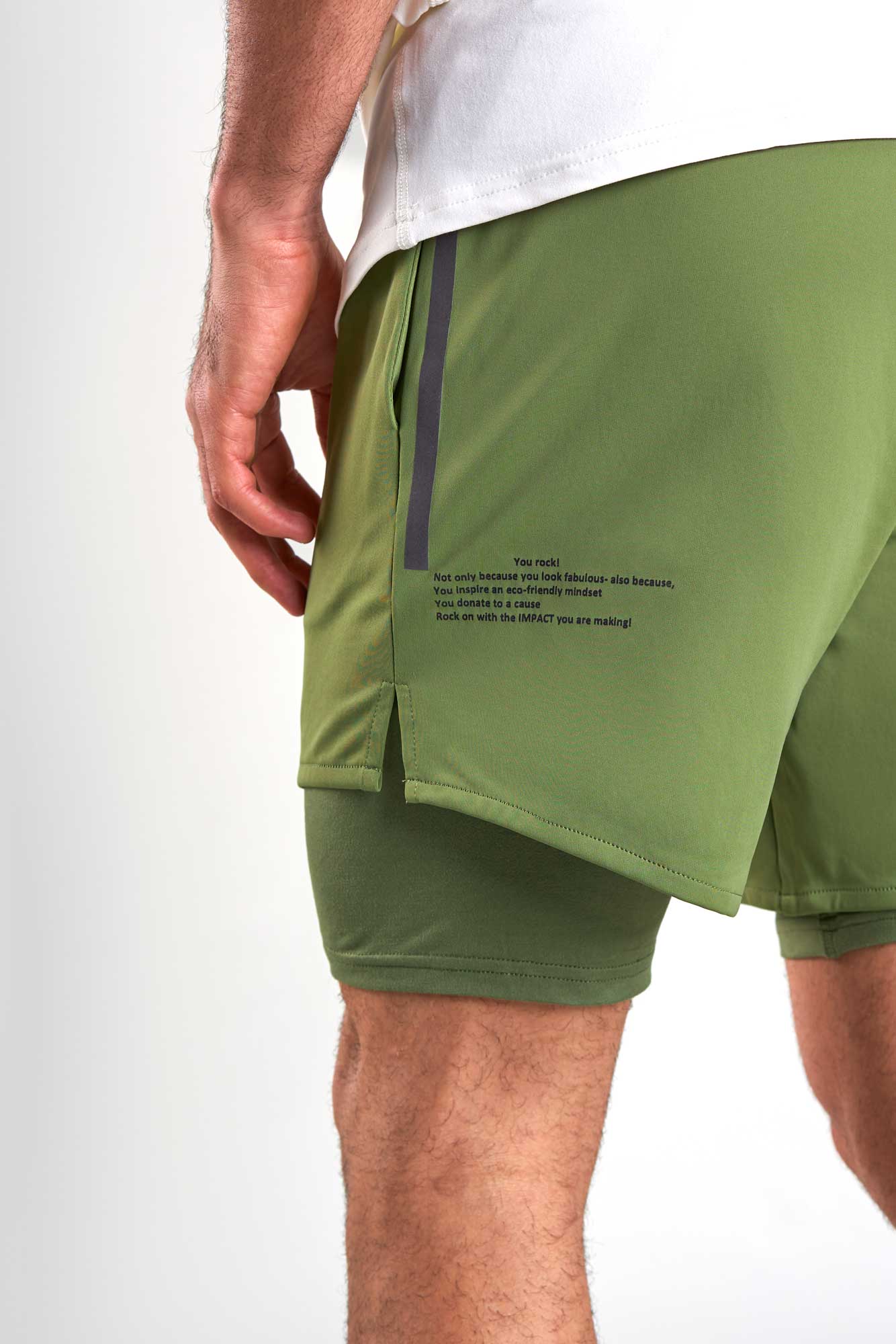 J011MI Recycled Nylon 2in1 Sporty Shorts