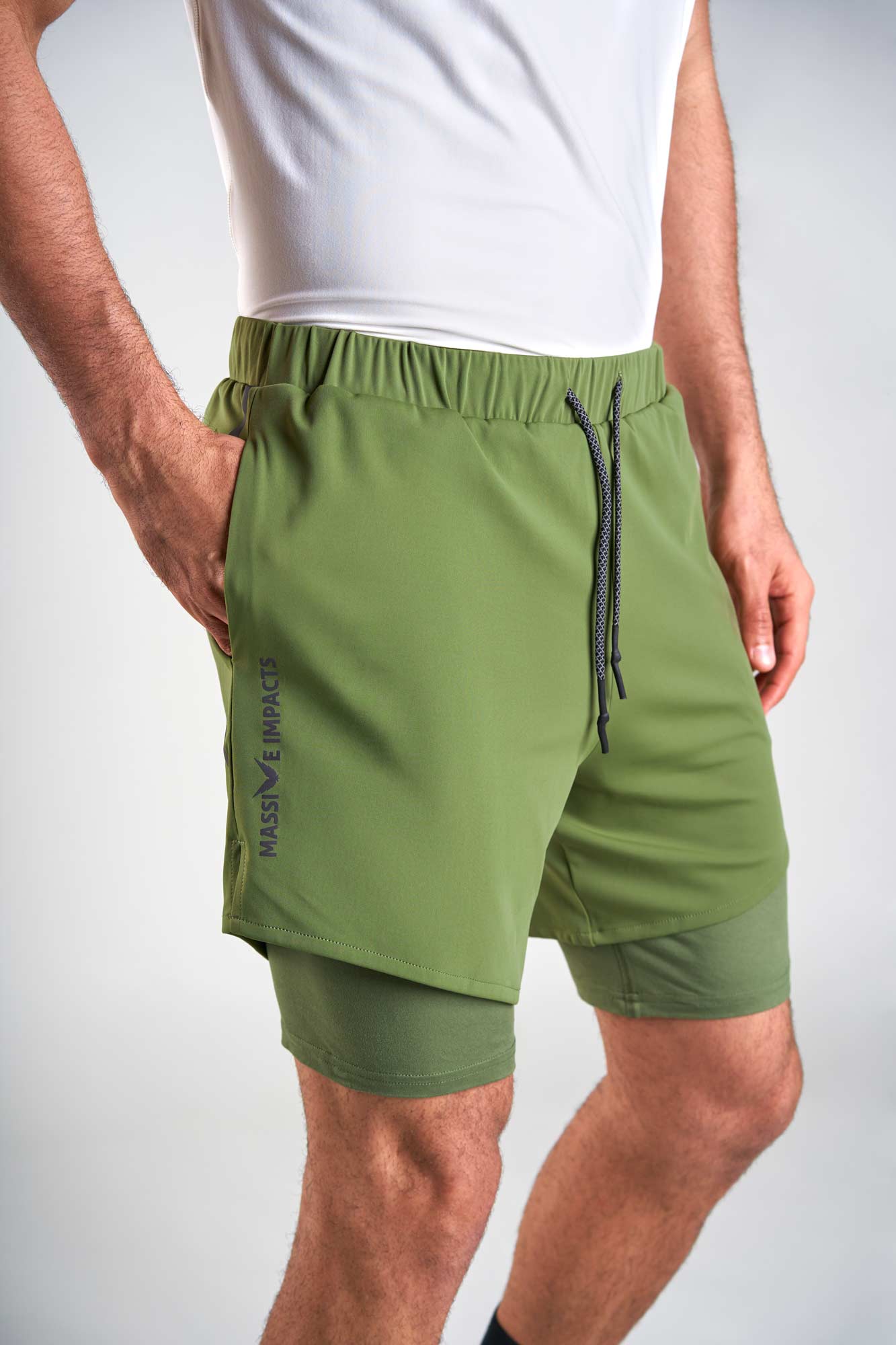 J011MI Recycled Nylon 2in1 Sporty Shorts