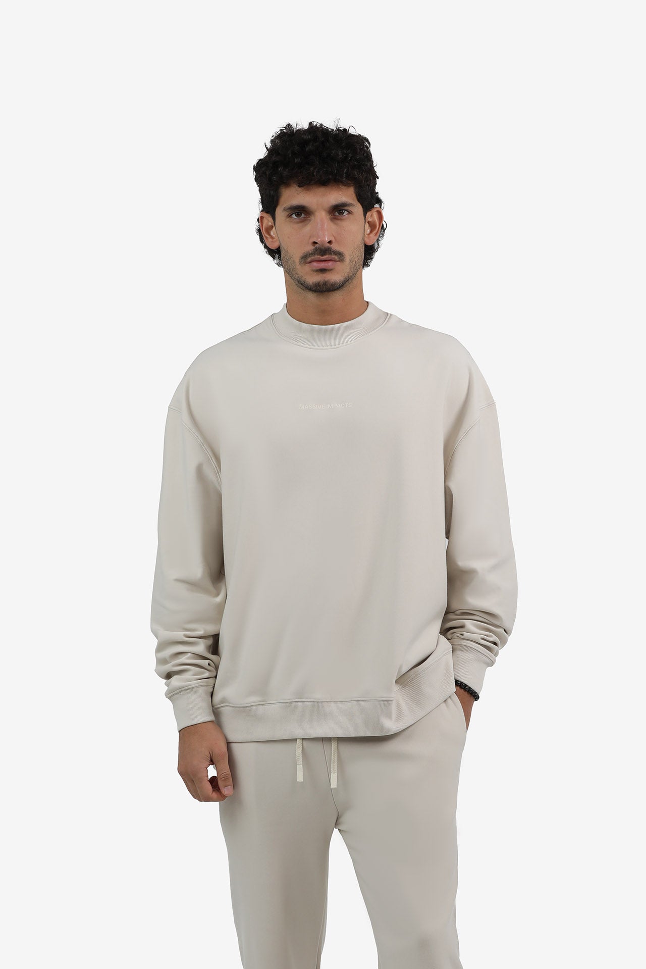 S2J029MI High Neck Oversized Sweatshirt