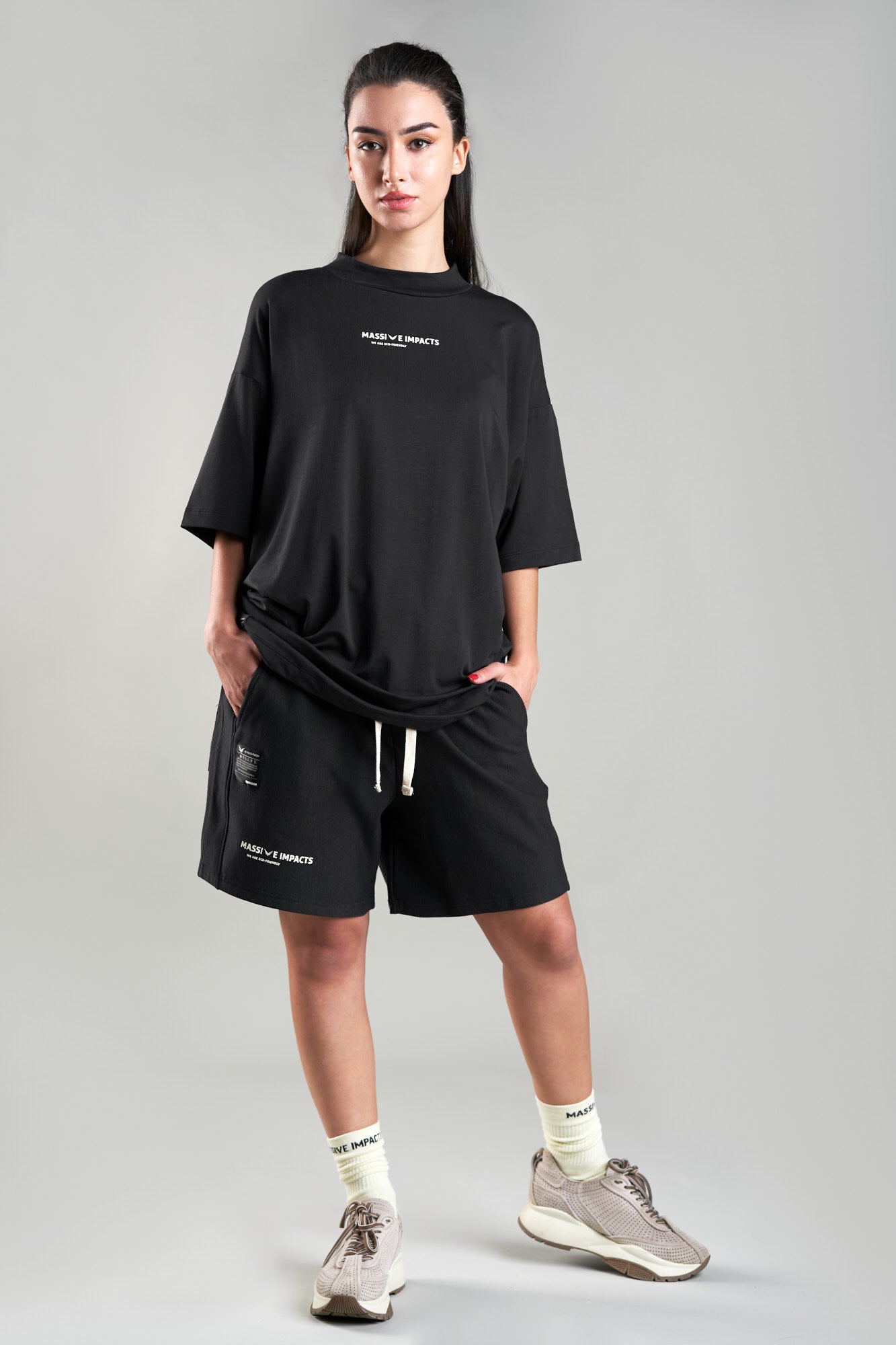 J010MI Organic Cotton & Bamboo Drawstring Shorts