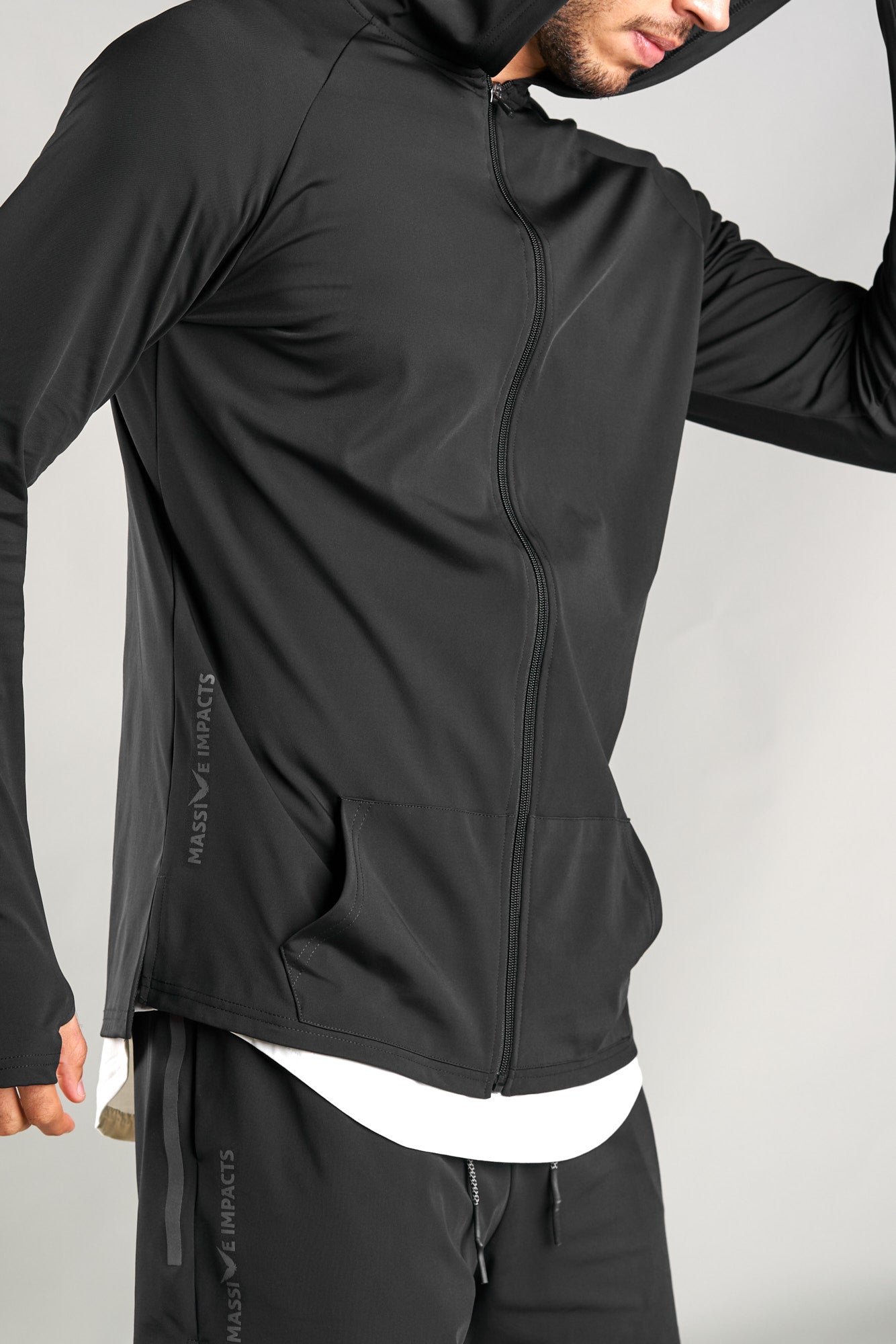 J015MI Recycled Nylon Runner Zip Hoodie