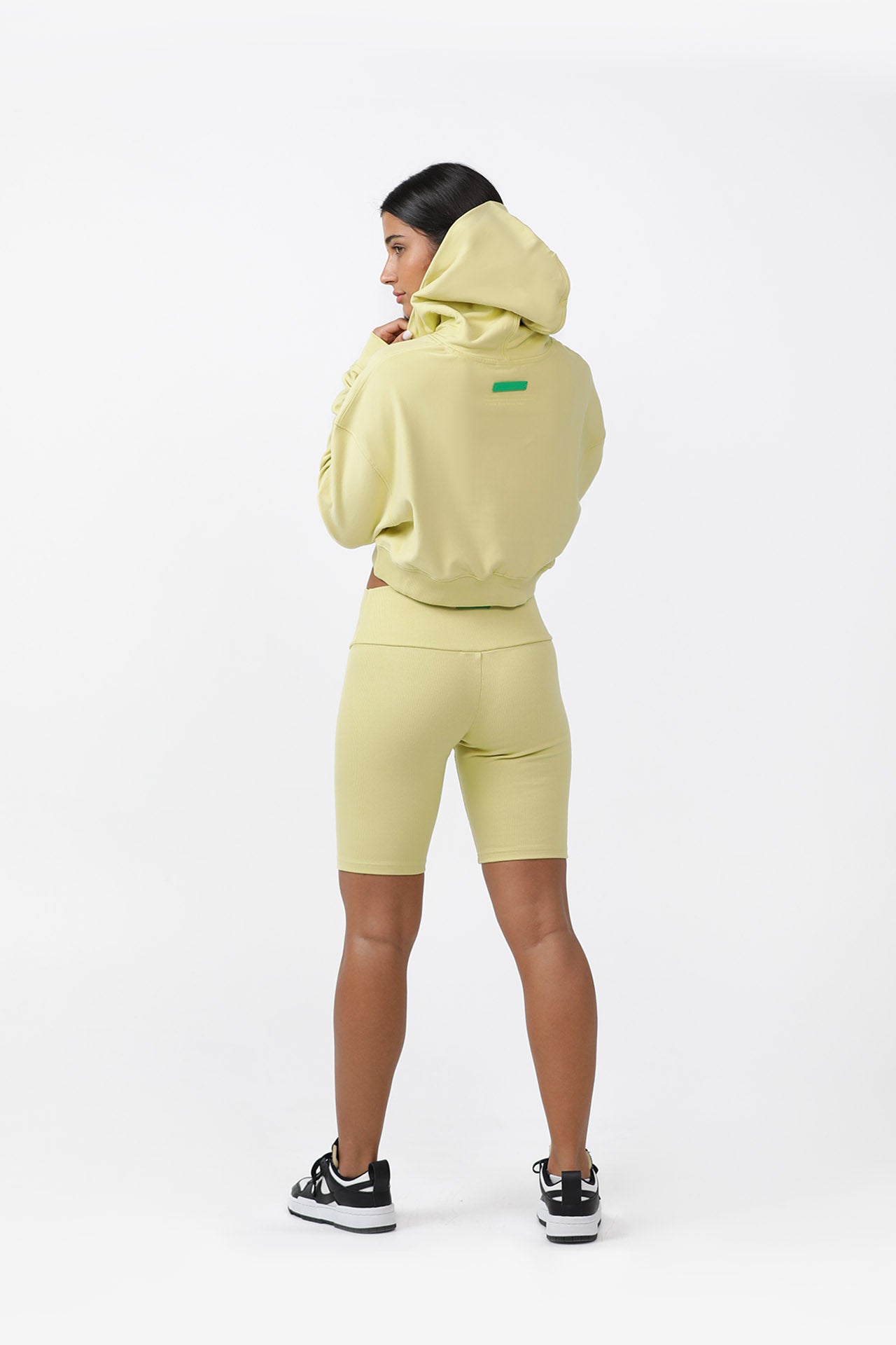 Adidas yellow cropped on sale hoodie