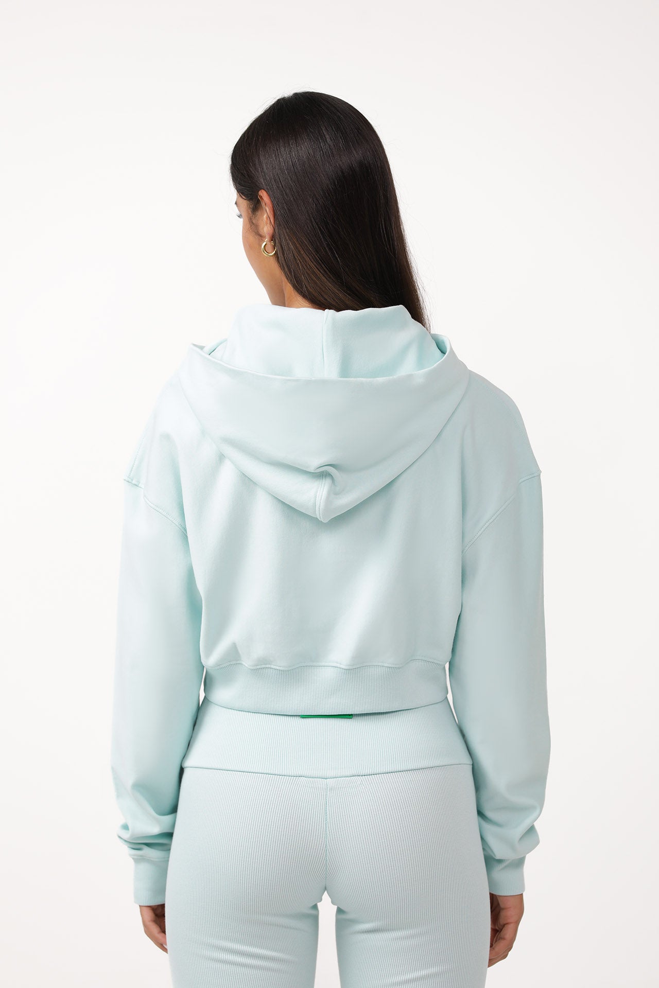 Trefoil cropped hoodie clearance mint