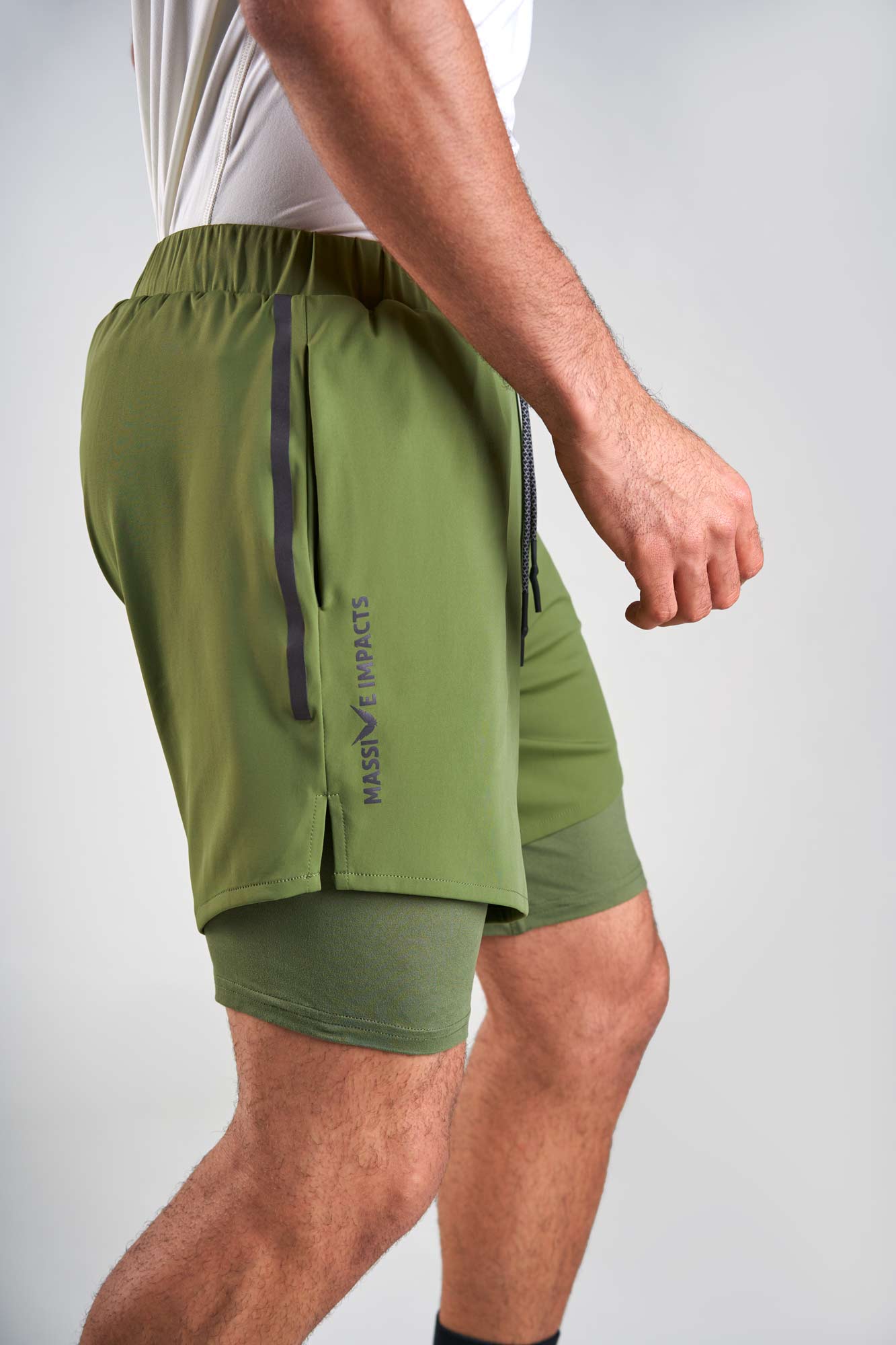 J011MI Recycled Nylon 2in1 Sporty Shorts